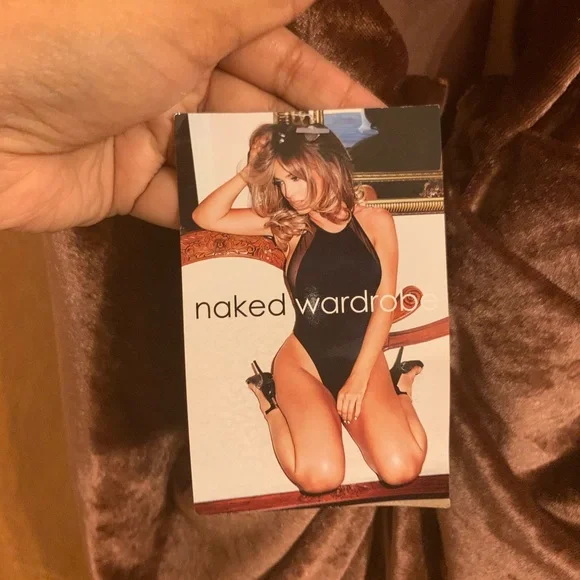 Naked Wardrobe Brown Velvet Backless Dress - Med - Picture 6 of 7